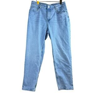 H&M Straight Leg Relaxed Cropped Jeans Size 10 Light Wash Denim